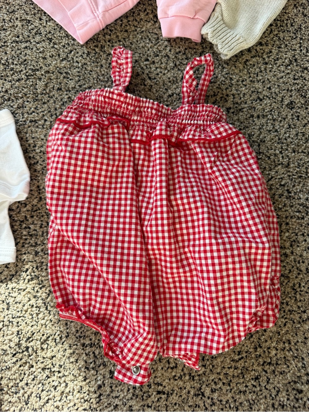 Carter's Red and White Gingham Bubble Romper